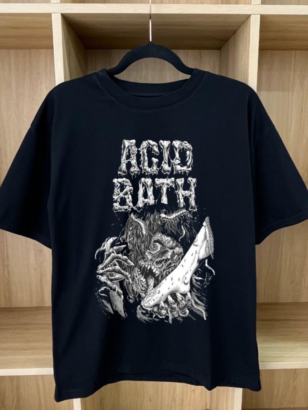 Acid Bath "Shadow of the Lost Bone" pointed claw monster dark T-shirt